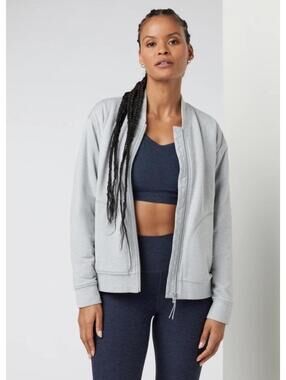 New Vuori Halo Basin Bomber Jacket In Pale Gray Size XS